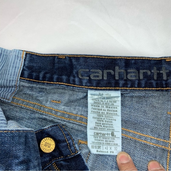 Carhartt Mens Jeans B310 DRT Relaxed Fit Boot Cut Denim Blue Size 42x32 - Picture 5 of 13